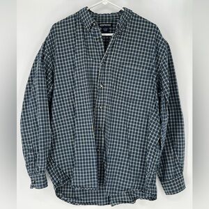 AEROPOSTALE COTTON BUTTON DOWN BLUE PLAID SHIRT, TRADITIONAL,‎ CHEST POCKET